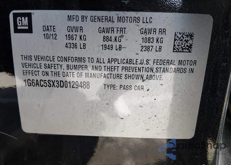 2013 Cadillac Ats Performance z USA, uszkodzony, nr VIN 1G6AC5SX3D0129488